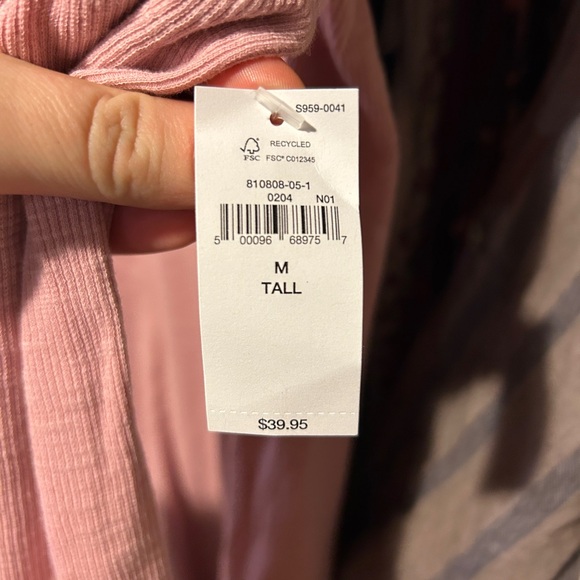 GAP Turtle Neck Long Sleeve T Shirt Pink - Picture 3 of 4